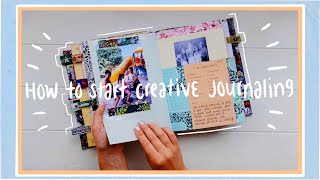 HOW TO START A CREATIVE JOURNAL  start journalingscrapbooking for beginners [upl. by Weight547]