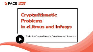 Cryptarithmethic Problems in eLitmus and Infosys  Tricks for Cryptarithmetic Questions and Answers [upl. by Jeavons]