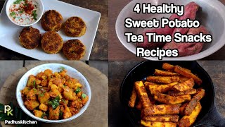 4 Healthy Sweet Potato Snacks I make at HomeNo Deep FryingNo CornflourHealthy Indian Recipes [upl. by Mosa]