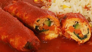 Rollitos de pollo rellenos de verdura [upl. by Arah92]