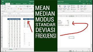 Cara Mencari Frekuensi Mean Median Modus dan Standar Deviasi Tabel Statistik Kelompok [upl. by Lertnek]