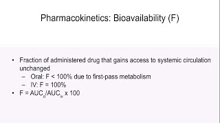 PharmacokineticsBioavailabilityVolume of Distribution  Clearance Dose Calculation [upl. by Naida]