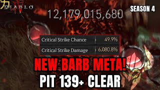 NEW BLEED BARB META  PIT 139 Season 4 Diablo 4 [upl. by Arand478]