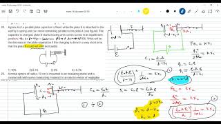 jeeadvancedphysics 167capacitor with springs heat generated in capacitor circuits  problems [upl. by Airenahs632]