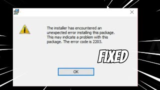 Error Code 2203 Cant Instal and Uninstall Program FIXED [upl. by Anagnos]