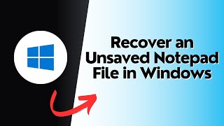 How To recover an unsaved notepad file in windows [upl. by Abner]