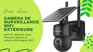 🚨 Camera de Surveillance WiFi Extérieure sans Fil avec Panneau Solaire et caméra 360 degrés 3MP [upl. by Alessandra]