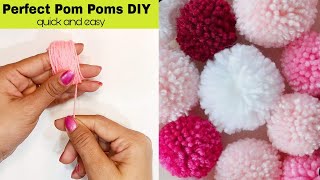 How To Make Perfect PomPom at Home Secret To a Perfect PomPom Woolen Craft Ideas Quick Easy Pompom [upl. by Harms]