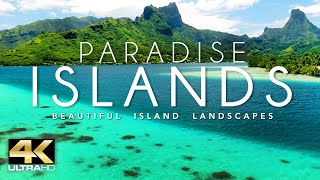 PARADISE ISLANDS IN 4K DRONE FOOTAGE ULTRA HD  Beautiful Island Landscapes Footage UHD [upl. by Llevaj]