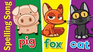 The Spelling Song  Learn to Spell 3 Letter Words  Kindergarten Preschool amp ESL  Fun Kids English [upl. by Ahcarb]