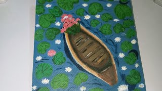 Water lilies painting  gouache painting tutorial  acrylic painting [upl. by Bostow]