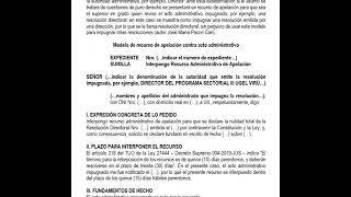 MODELO RECURSO ADMINISTRATIVO APELACIÓN CONTRA RESOLUCIÓN DIRECTORAL [upl. by Richter398]