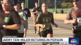 Army TenMiler Race Runs Through DC Area  NBC4 Washington [upl. by Eiramnaej]