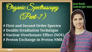 First and second order Spectra NMR NOE effect in NMRProton exchange Organic Spectroscopy Part7 [upl. by Costello333]