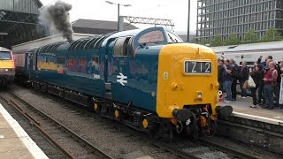 D9009 Alycidon and 68022 ECS start up  departure 1Z12 at Kings Cross 6517 [upl. by Ahsayn882]