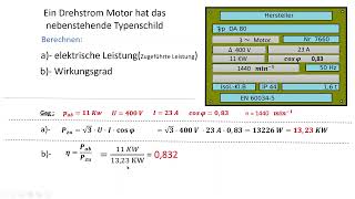 Leistungsschild des Motor berechnen [upl. by Karita]