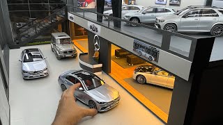 Mega MercedesBenz Car Collection 118 Scale  Mercedes Dealership Diorama  Diecast Model Cars [upl. by Hoffert]