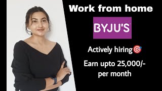 BYJUS ACADEMIC SERVICE PARTNER hiring  Freshers eligible  work from home jobs workfromhomejobs [upl. by Anaihs]