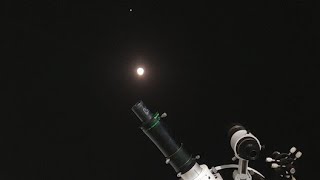 Conjunção Lua E Júpiter No Telescópio 🔭 [upl. by Ymmaj150]