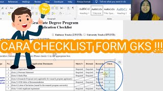 CARA √ checklist APPLICATION CHECKLIST FORM GKS [upl. by Aketal]