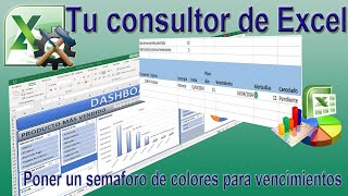 Como utilizar formato condicional para poner un semaforo en vencimientos en una tabla de excel [upl. by Prud254]