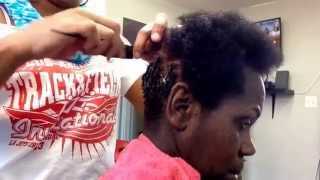 Natural twist using a rat tail comb for twist out Short hair style Located in LA 3233048682 [upl. by Poliard]