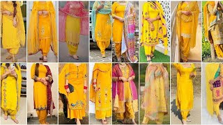 Newly Trending Yellow Colour Special Punjabi Suit Design Ideas for Girls 2024 [upl. by Assenab]