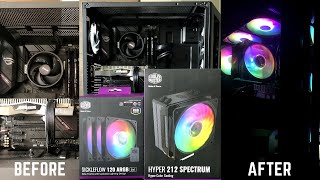 Cooler Master Hyper 212 Spectrum and Sickleflow 120 ARGB fans3 in 1  Unboxing  Installation [upl. by Phoebe]