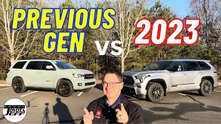 Battle 2023 Toyota Sequoia vs Previous Generation [upl. by Fischer667]