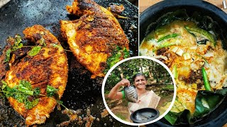 KARIMEEN POLLICHATHU  Fish Nirvana  Kerala Style Fish Fry In Banana Leaf  Fish Fry Village Food [upl. by Oer]