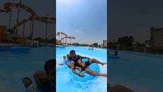 Funny Water Slide Landing shorts waterpark waterslide waterparkfun youtubeshorts [upl. by Ollayos509]