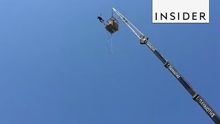 Bungee Jump From a Crane Into the Ocean [upl. by Navada870]