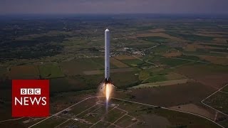 Reusable rocket blasts off and returns to earth  BBC News [upl. by Odilia913]