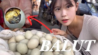 Korean girl ACCEPT BALUT CHALLENGE Filipino Unique Street Food🇵🇭❤️🇰🇷 [upl. by Davey]