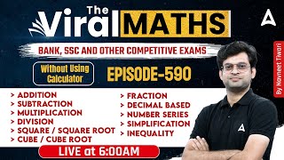 Bank Exams  Simplification  Number Series  Inequality  Arithmetic amp DI By Navneet Tiwari [upl. by Boser]