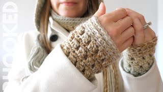 How to Crochet Wrist Warmers Part of a Matching Set [upl. by Kirbie]