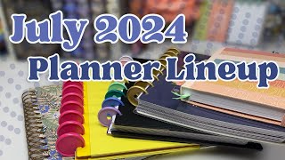 2024 July Planner Lineup  FIVE Planners  Happy Planner  Daily Grind Planner  LAUREL DENISE [upl. by Andromada944]