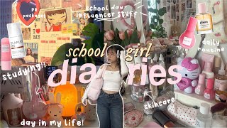 DAY IN MY LIFE 🎀 content creator A student grwm for school my routines makeup skincare VLOG [upl. by Hniht]