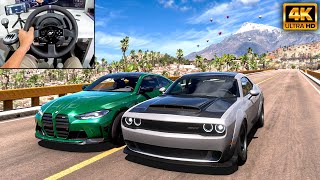 Dodge Demon amp BMW M4 G82  Forza Horizon 5  Thrustmaster T300RS gameplay [upl. by Tterrag]