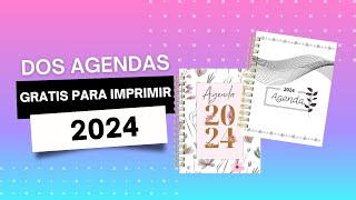 DIY agenda 2024 para imprimir gratis les dejo 2 agendas [upl. by Einhapets]