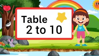 learn multiplication tables for kidspahada table times 2 10 for children [upl. by Grew]