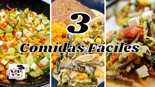 ✅️3 COMIDAS FÁCILES NUEVO VIDEO‼️RECETAS PARA TU MENÚ SEMANAL [upl. by Eiramave]