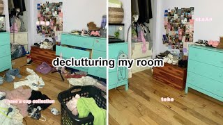 decluttering and organizing my room clean with me   Ella Katherine [upl. by Anilasor]