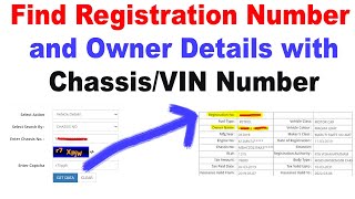 How to find registration number with chassis number  how to find owner of vehicle by vin number [upl. by Enitsirt870]