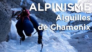 Le Fil à Plomb Rognon du Plan Aiguilles du Midi Chamonix MontBlanc alpinisme goulotte de glace [upl. by Llenrod736]