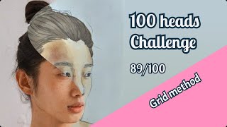 100 heads drawing challenge  89100 [upl. by Oiramrej]