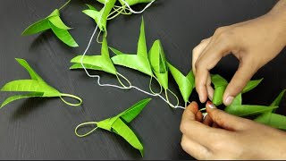 Mango Leaf Toran  Mango Leaf Decoration Idea  Mango Leaf Toran For Festivals  Mango Leaf Craft [upl. by Prudhoe477]