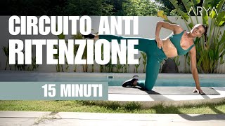 Combatti la RITENZIONE IDRICA 15 minuti per gambe e glutei al top [upl. by Adgam26]