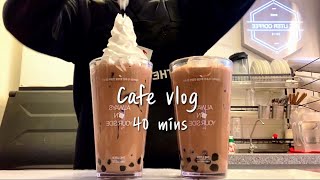 Sub🤎🍨카페브이로그 40분 모아보기🍨🤎 cafe vlog  카페 브이로그  The liter  asmr [upl. by Anirtek]