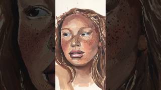 Painting a gouache portrait gouache gouachepainting artshorts paintingstyles [upl. by Mauer]